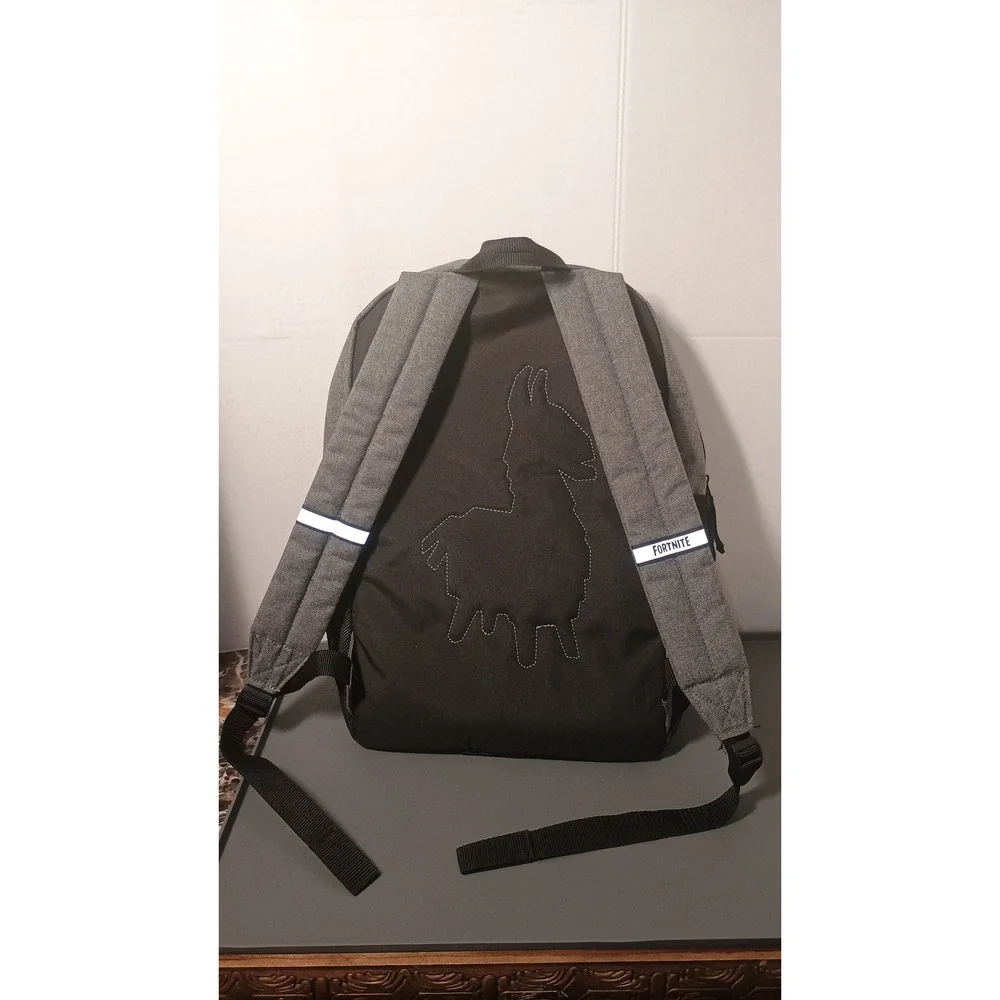 Fortnite Backpack Unisex Kids Large Gray Excellent Where We Droppin Graphic